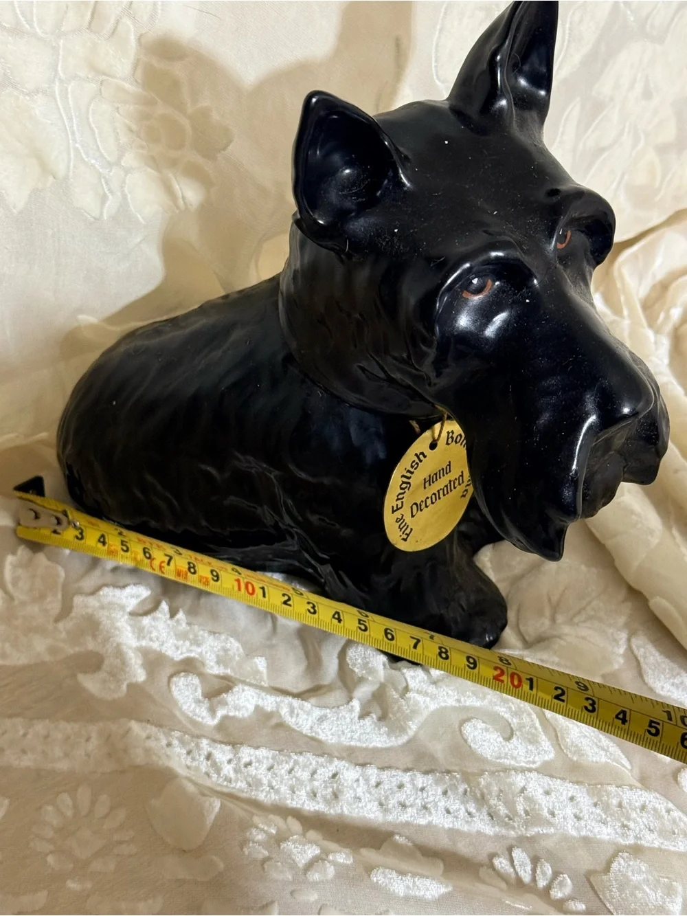 Vintage 1970 Black and White Scotch Whisky Black Scottie Dog Decanter EMPTY